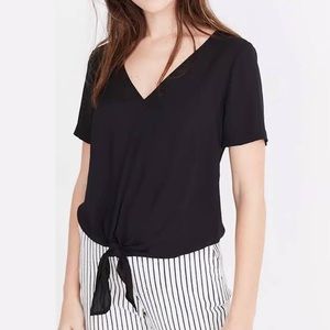 Madewell V-Neck Tie Front Blouse